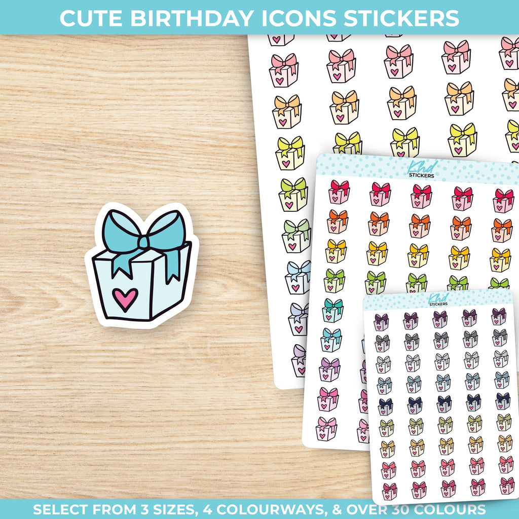 Cute Birthday Icon Stickers Small