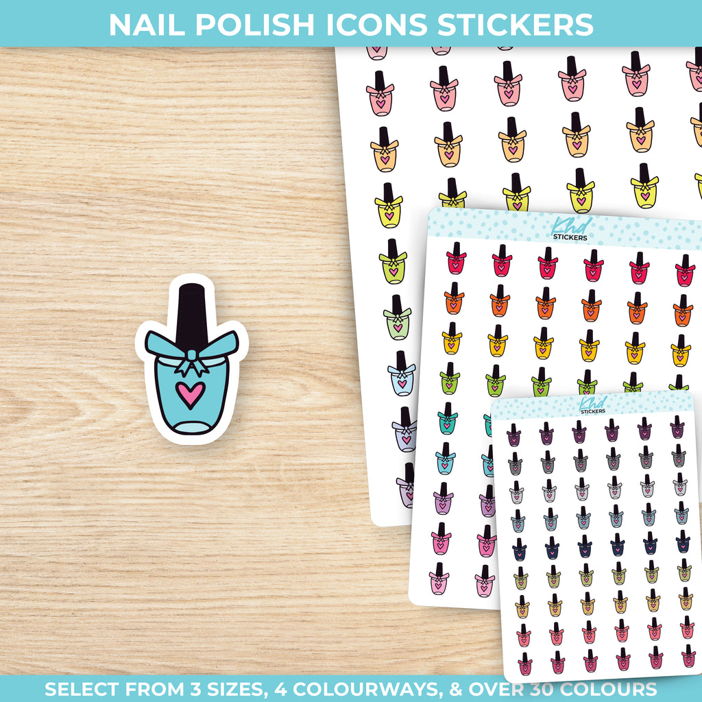 Manicure Pedicure Nail Polish Icon Stickers Small