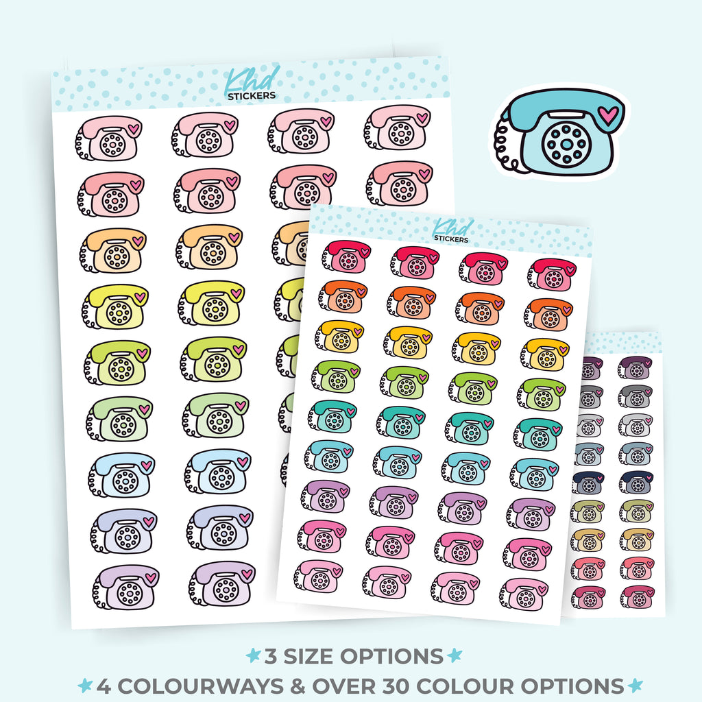 Telephone Icon Stickers - Planner Stickers - Removable Small