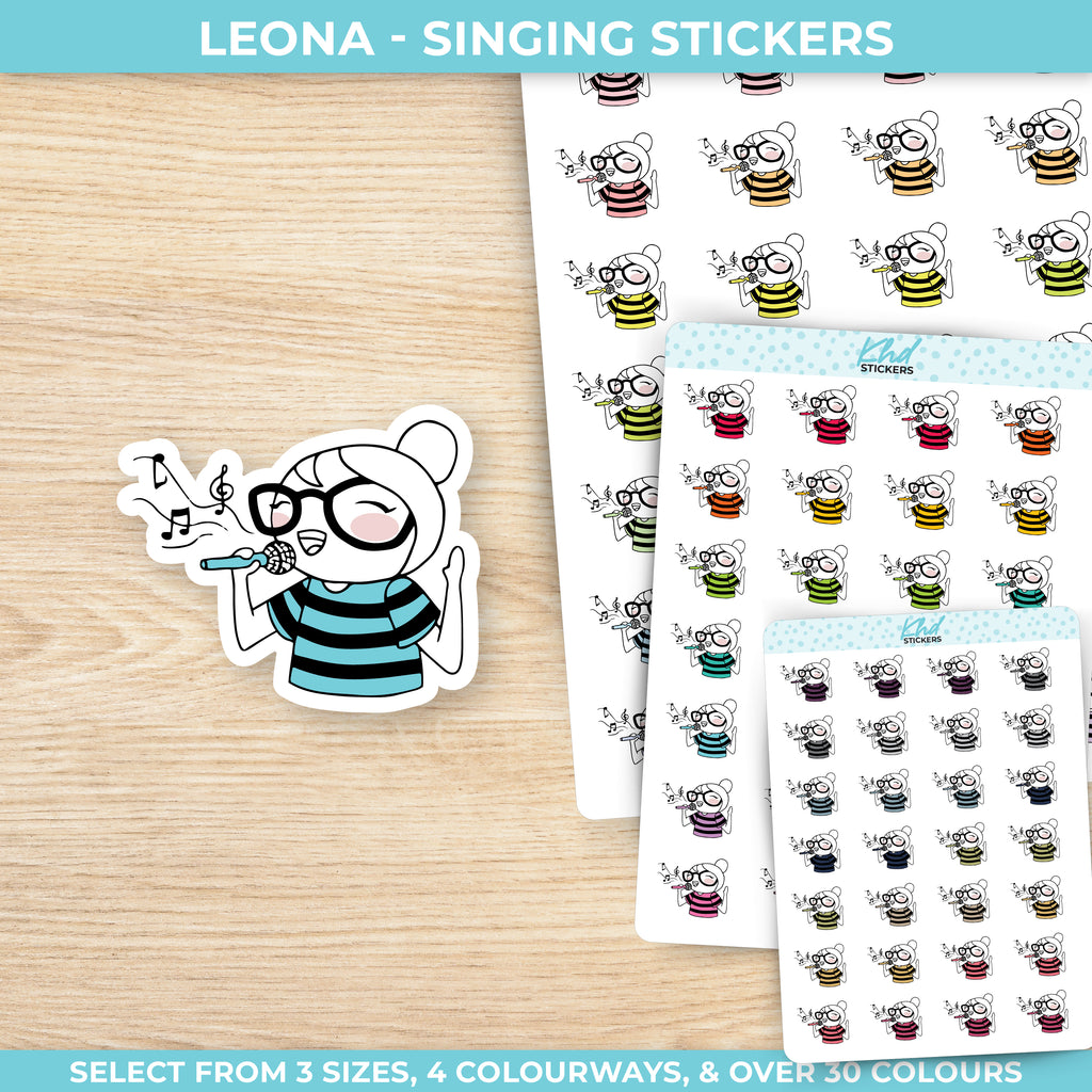 Singing Planner Girl Leona Planner Stickers Small