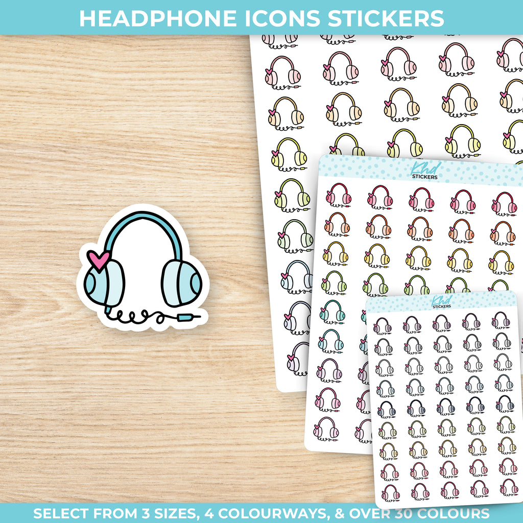 Headphone Icon Stickers Small