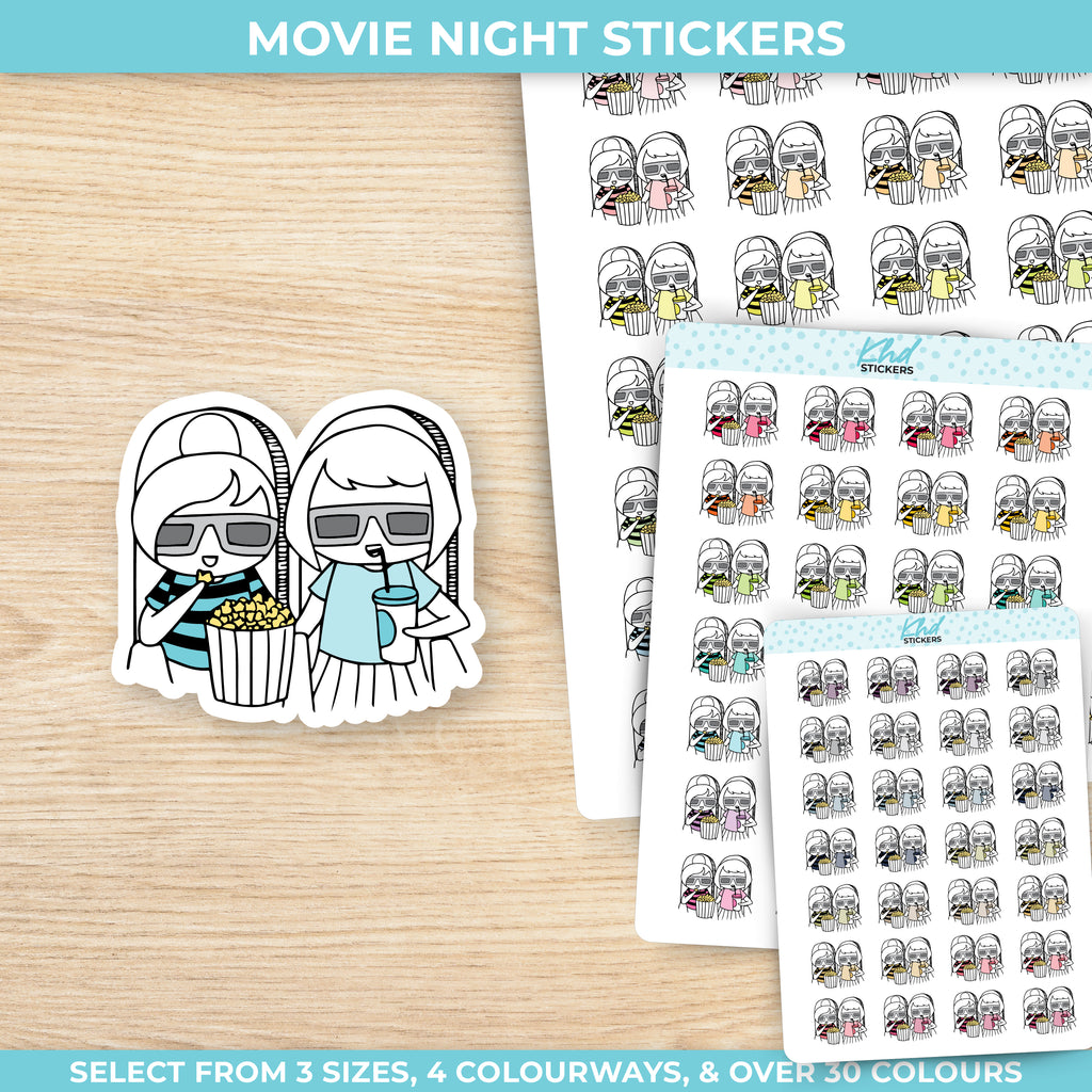 Movie Night Stickers Small