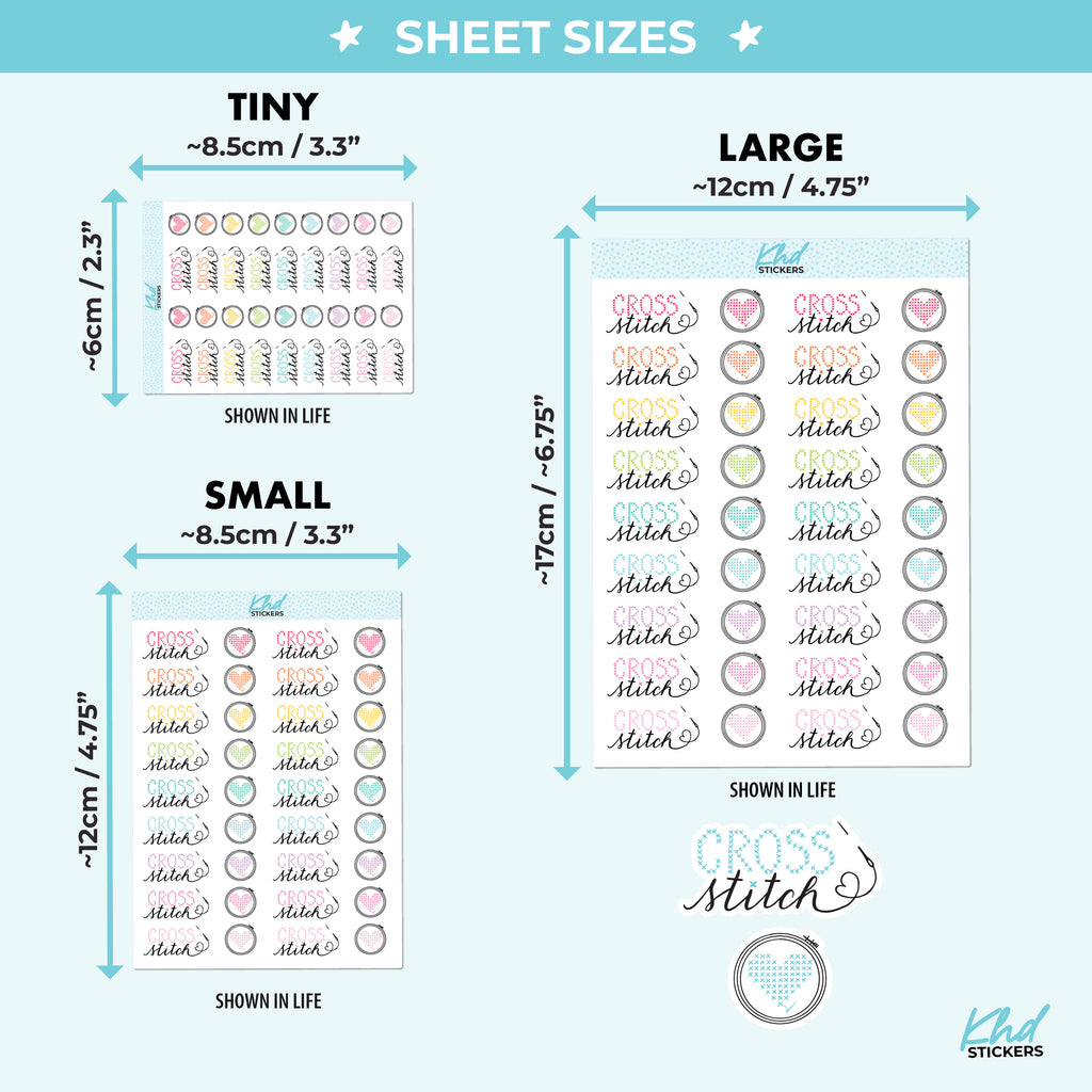 Cross Stitch Embroidery Planner Stickers Small