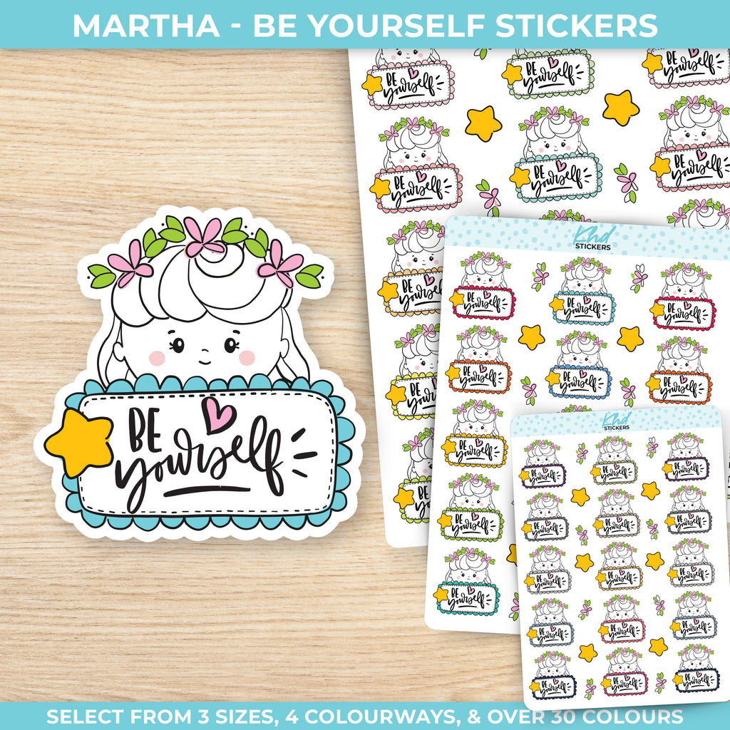 Be Yourself Planner Stickers with Planner Girl Martha Small