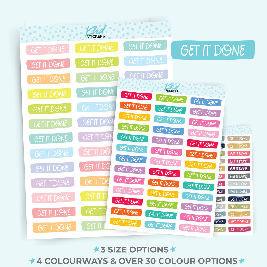 Get It Done Banner Stickers Small