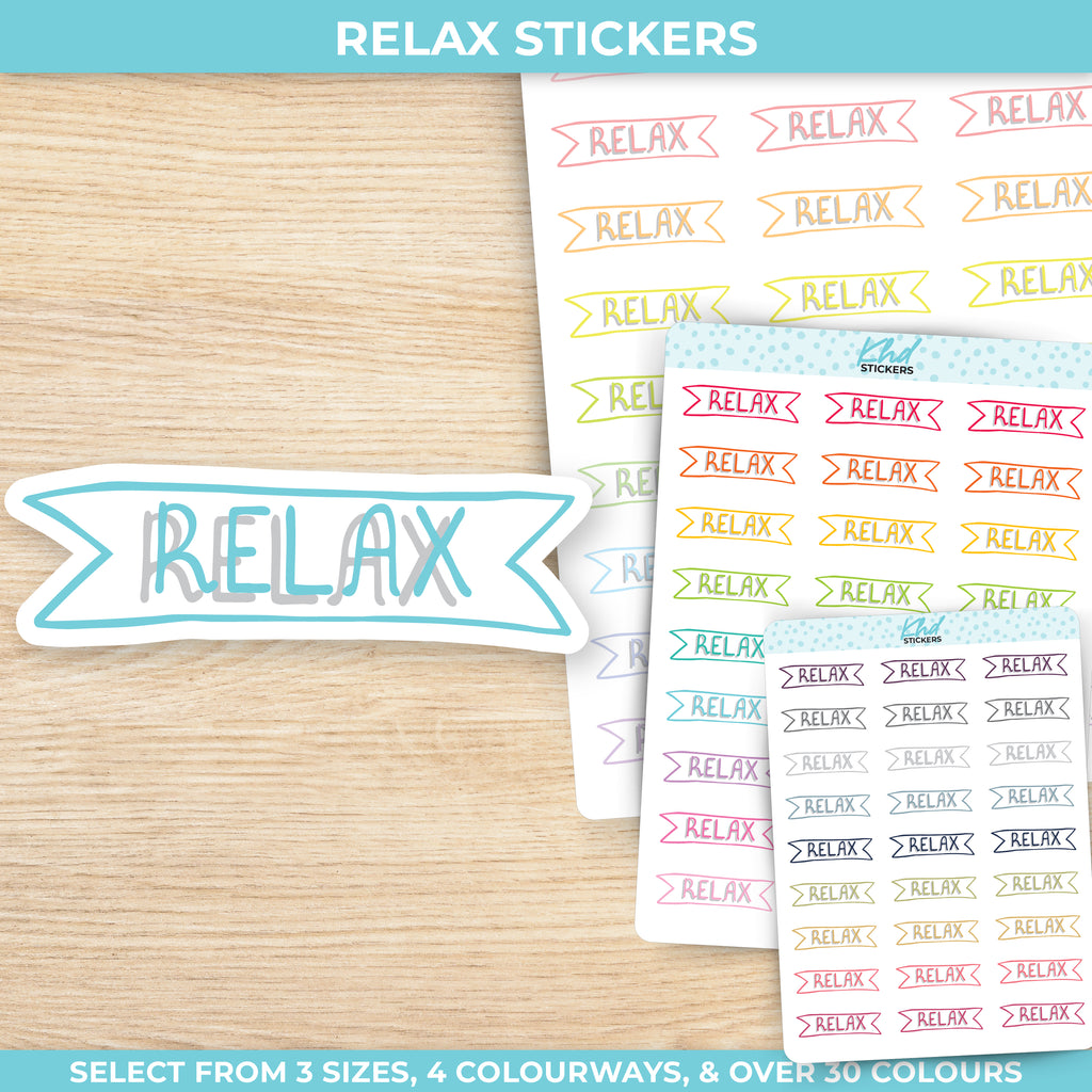 Relax Banner Stickers Small