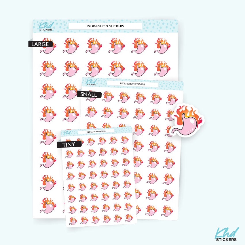 Indigestion / Reflux / GERD / GORD Stickers Small