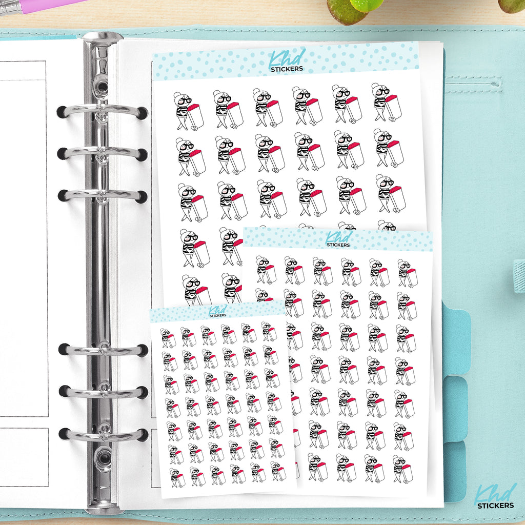 Planner Girl Wheelie Bin Stickers Small / Red