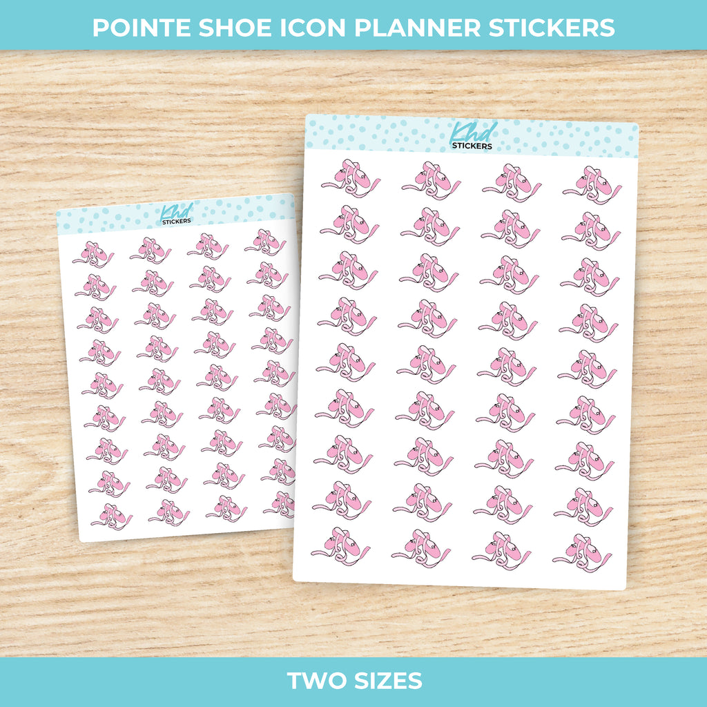 Ballet Pointe Shoe Icon Stickers Small