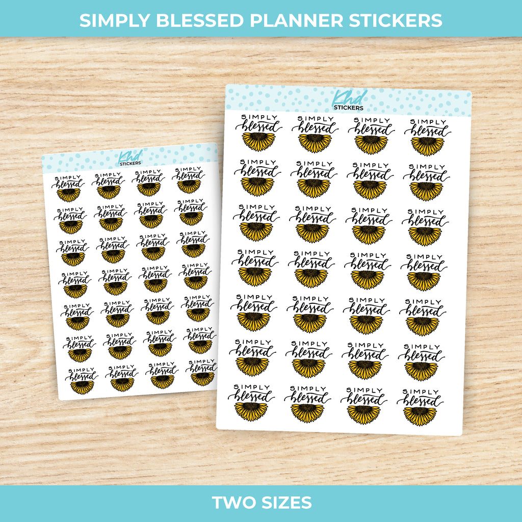 Simply Blessed Sunflower Planner Stickers Small