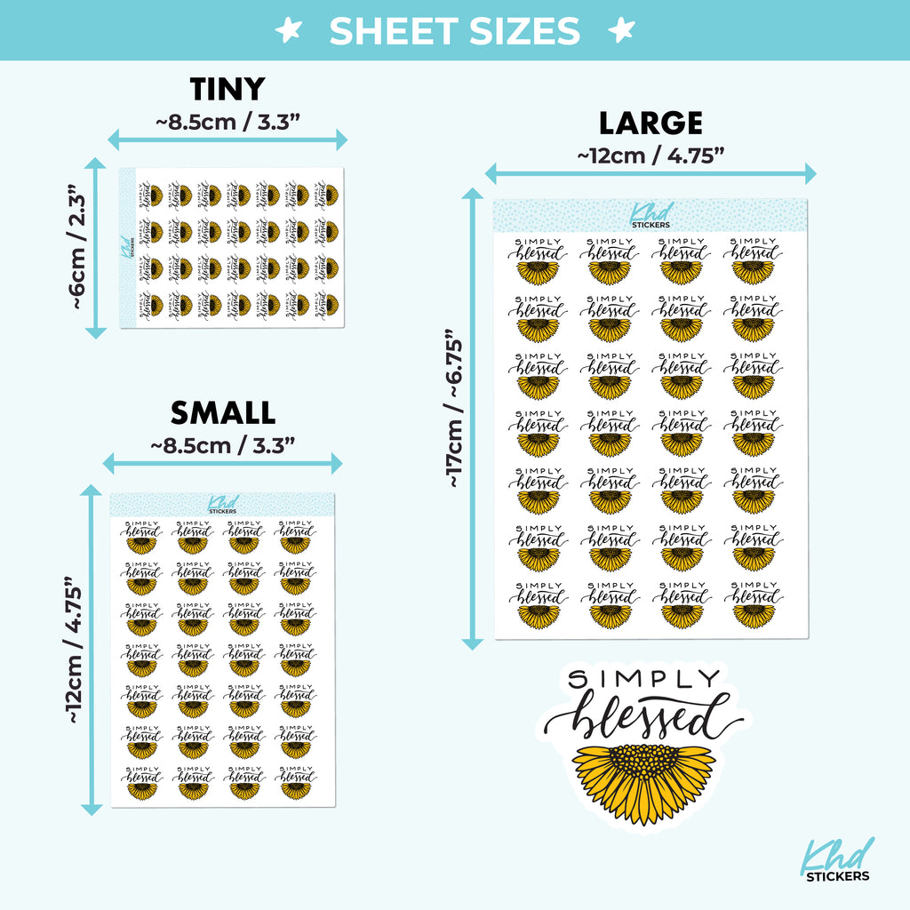 Simply Blessed Sunflower Planner Stickers Small