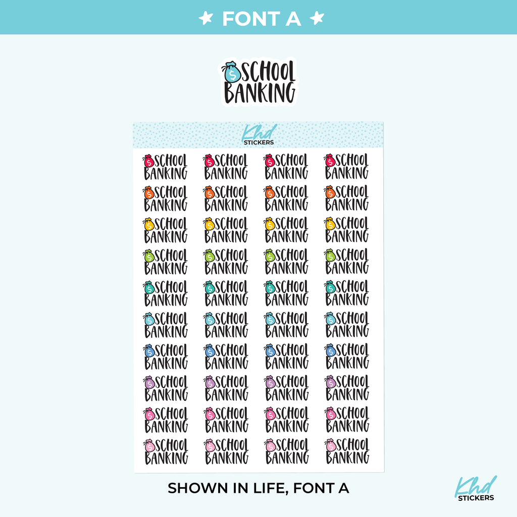 School Banking Stickers Small