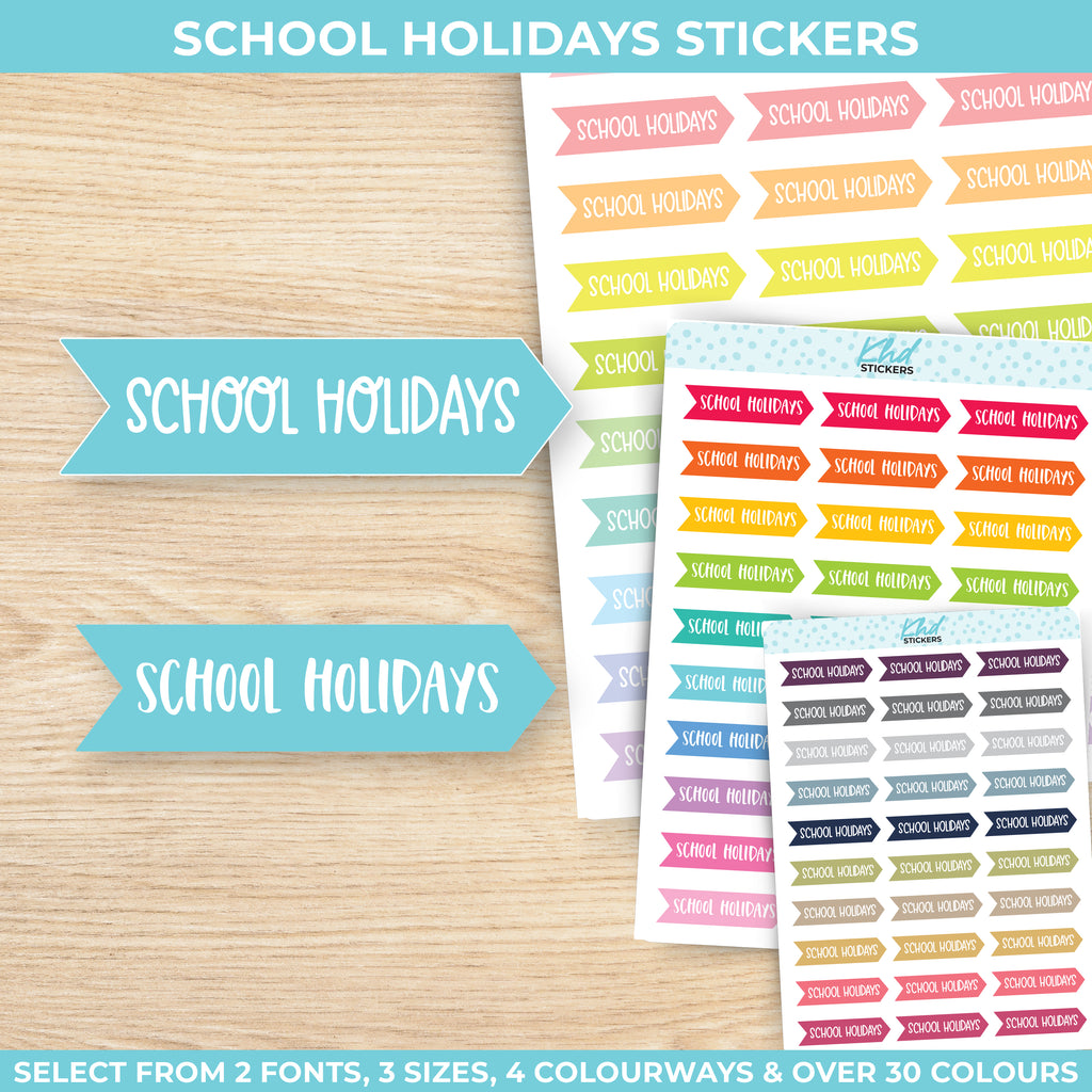 School Holidays Stickers Small