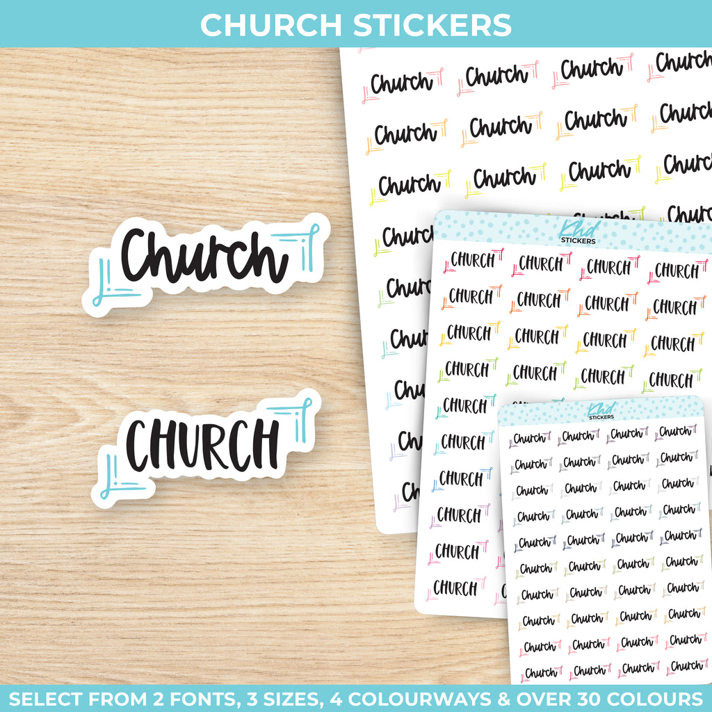 Church Stickers Small