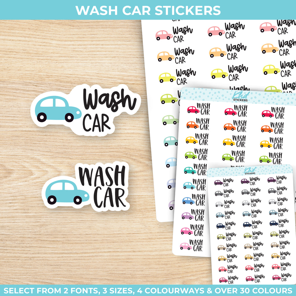 Wash Car Stickers Small