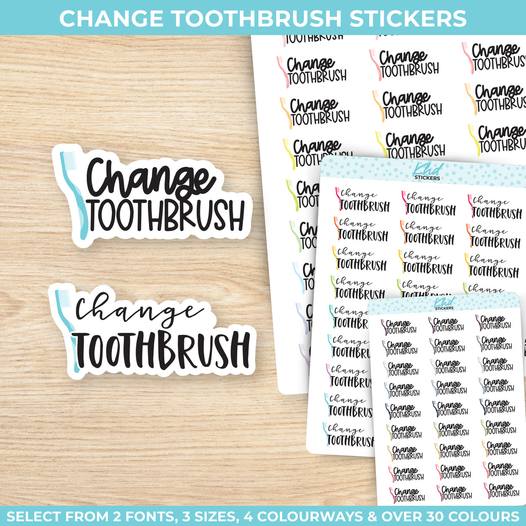 Change Toothbrush Stickers Small