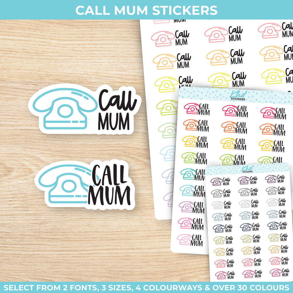 Call Mum Icon Script Stickers Small