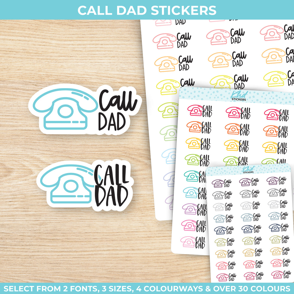 Call Dad Icon Script Stickers Small