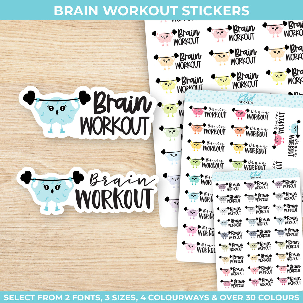 Brain Workout Stickers Small