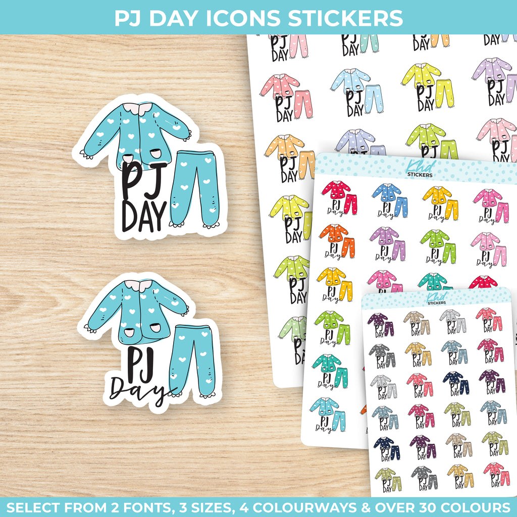 PJ Day Icon Stickers Small