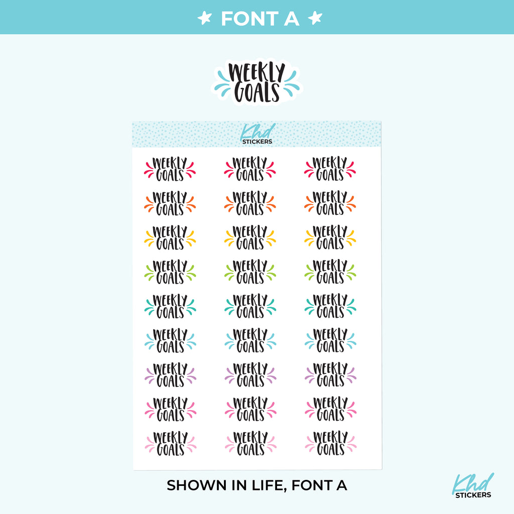 Weekly Goals Stickers Small