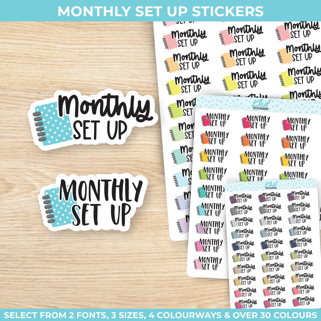 Monthly Set Up Stickers Small