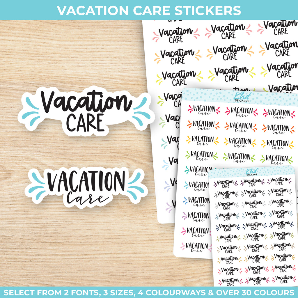 Vacation Care Stickers Small