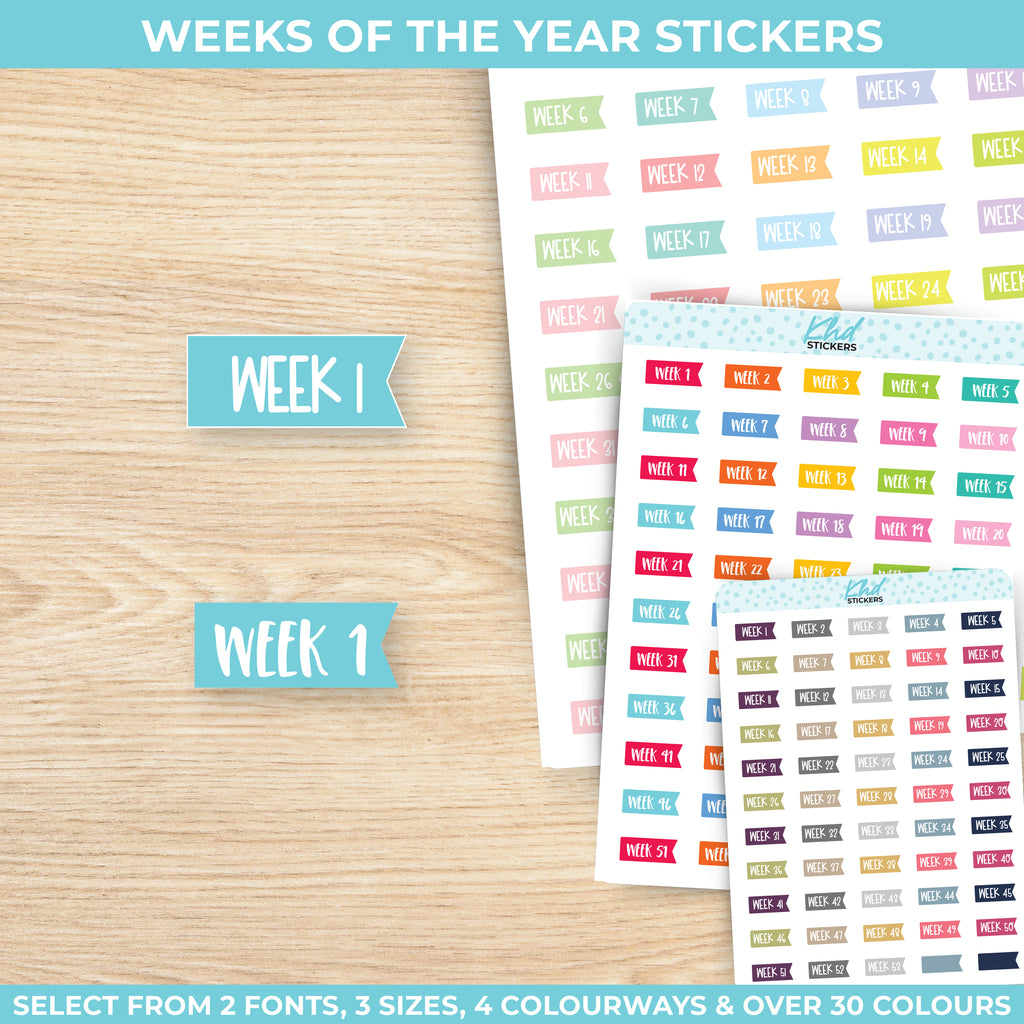 Weeks Of The Year Stickers Small