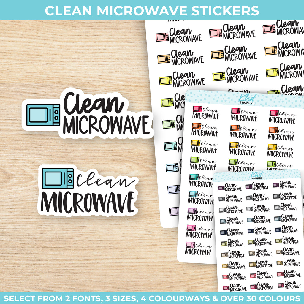 Clean Microwave Stickers Small