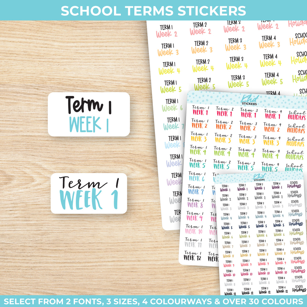 School Term Planner Stickers Small