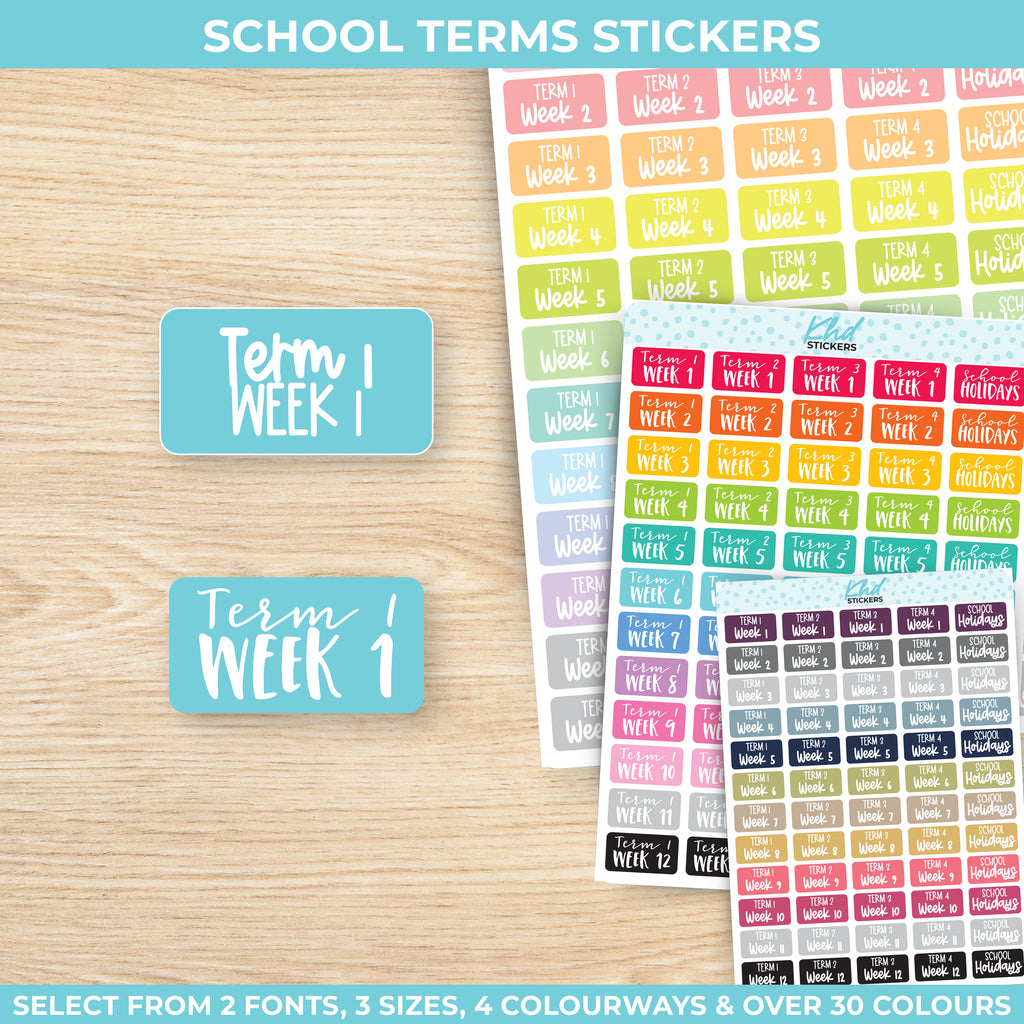 School Term Planner Stickers Small