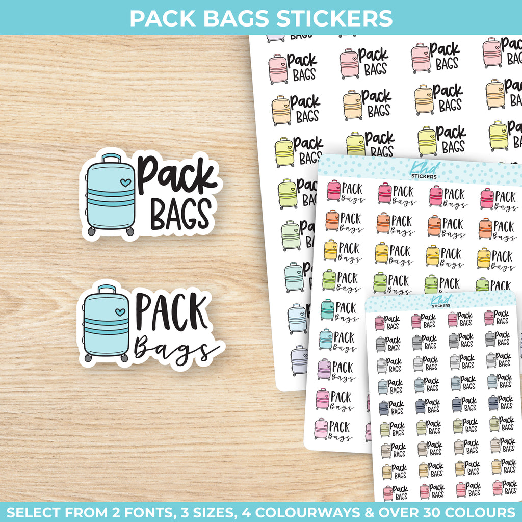 Pack Bags Planner Stickers Small