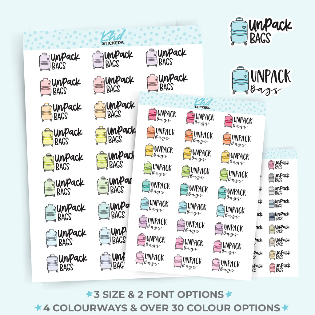 Unpack Bags Planner Stickers Small