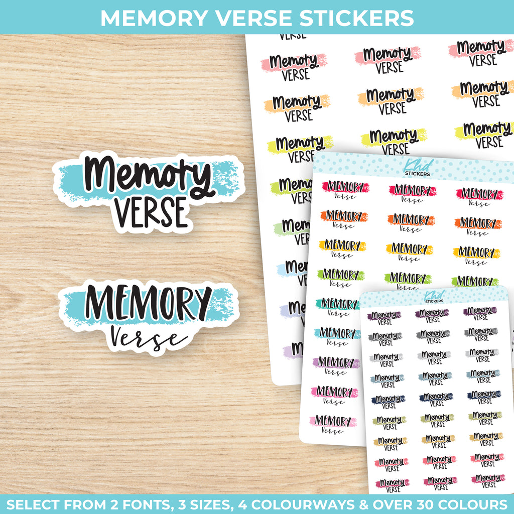 Memory Verse Stickers Small