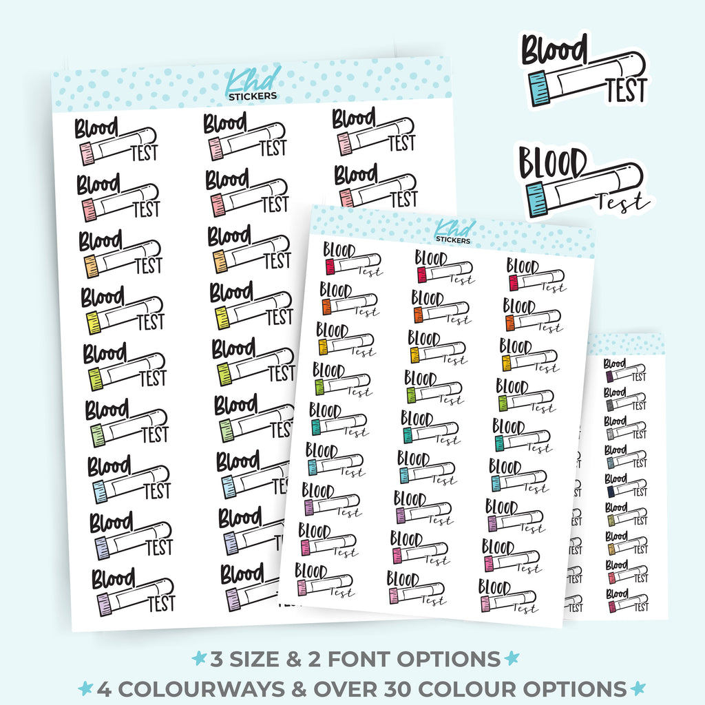 Blood Test Planner Stickers Small