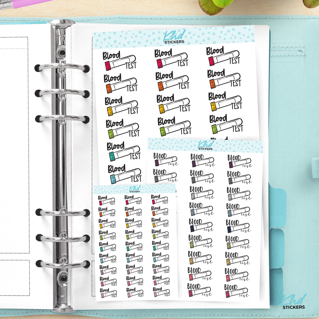 Blood Test Planner Stickers Small