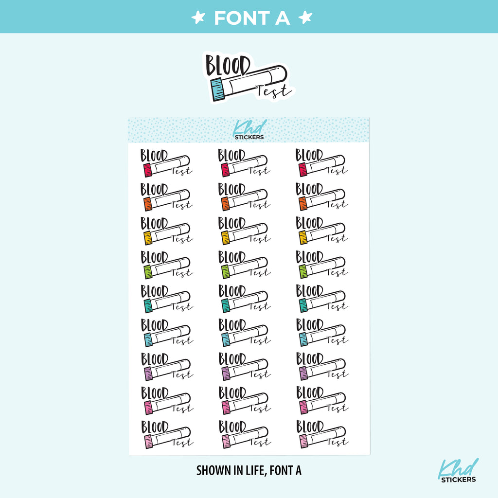 Blood Test Planner Stickers Small