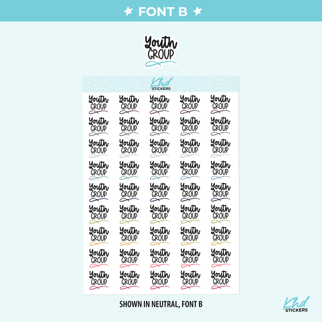 Youth Group Planner Stickers Small