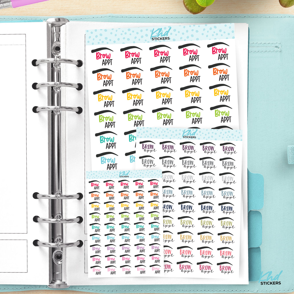 Brow Appointment Planner Stickers Small