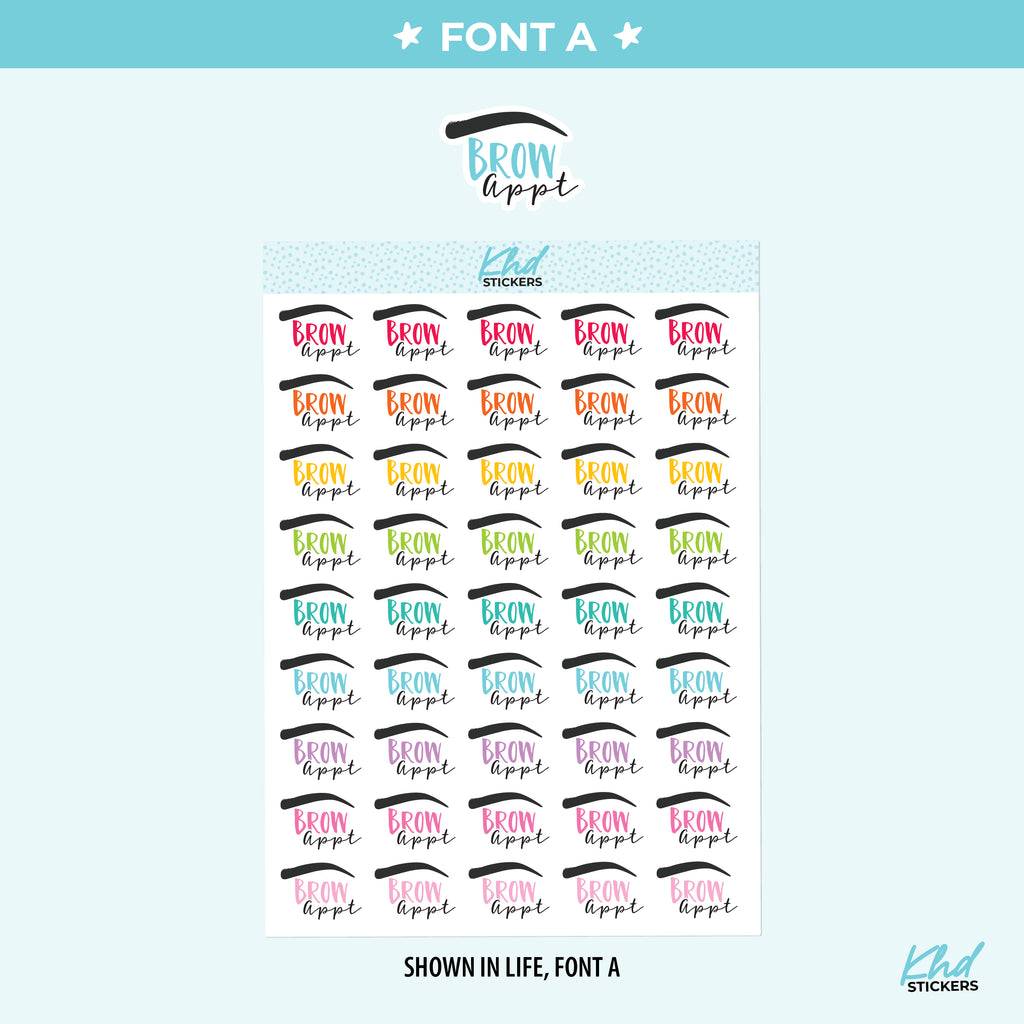 Brow Appointment Planner Stickers Small