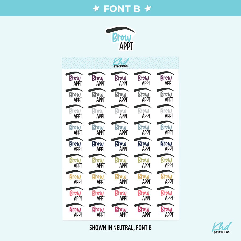 Brow Appointment Planner Stickers Small