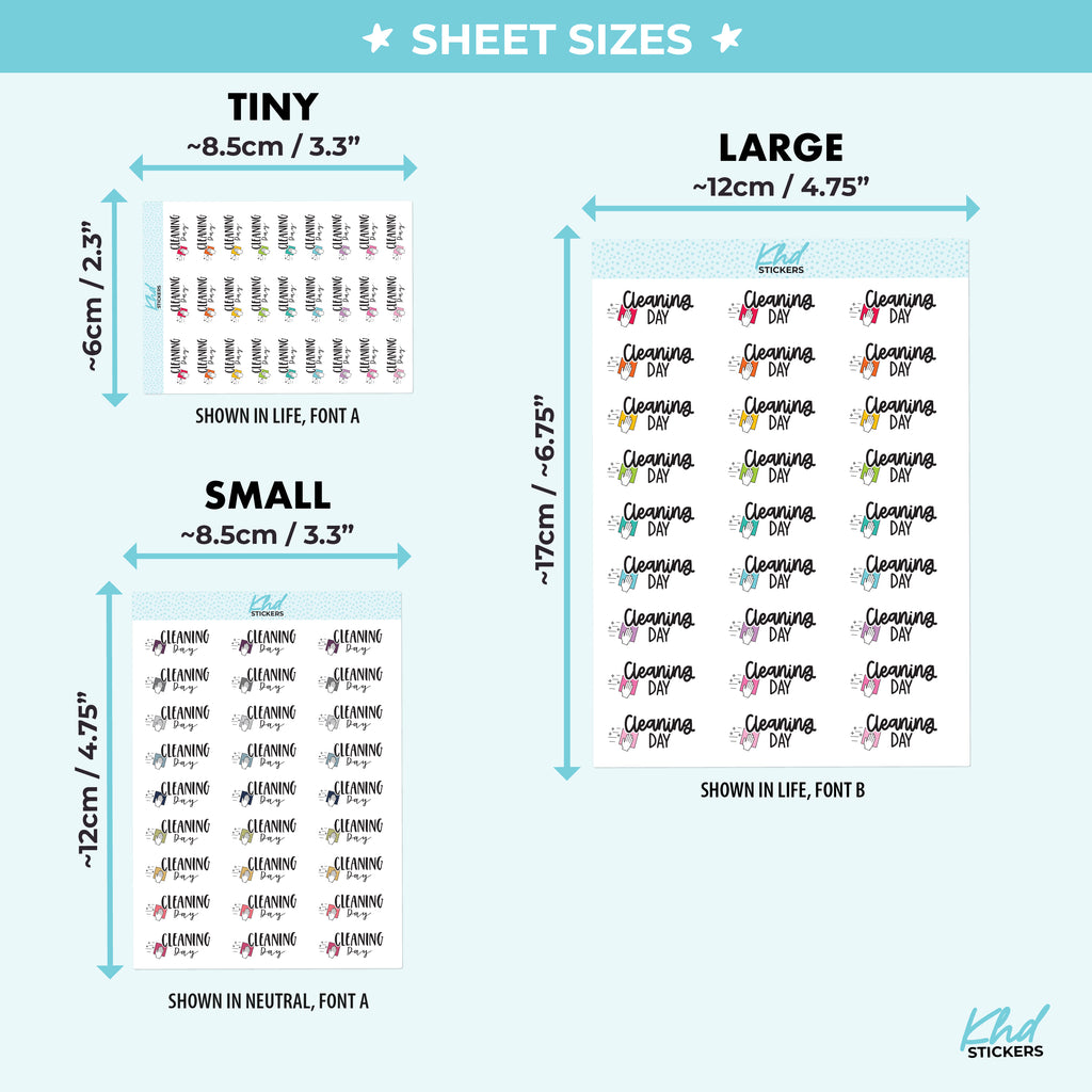 Cleaning Day Planner Stickers Small