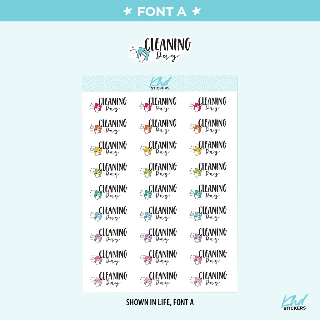 Cleaning Day Planner Stickers Small