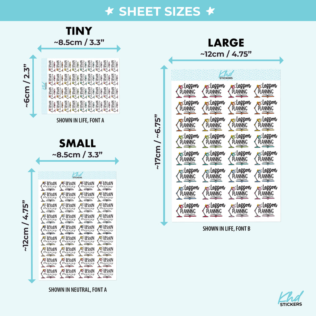 Lesson Planner Planner Stickers Small