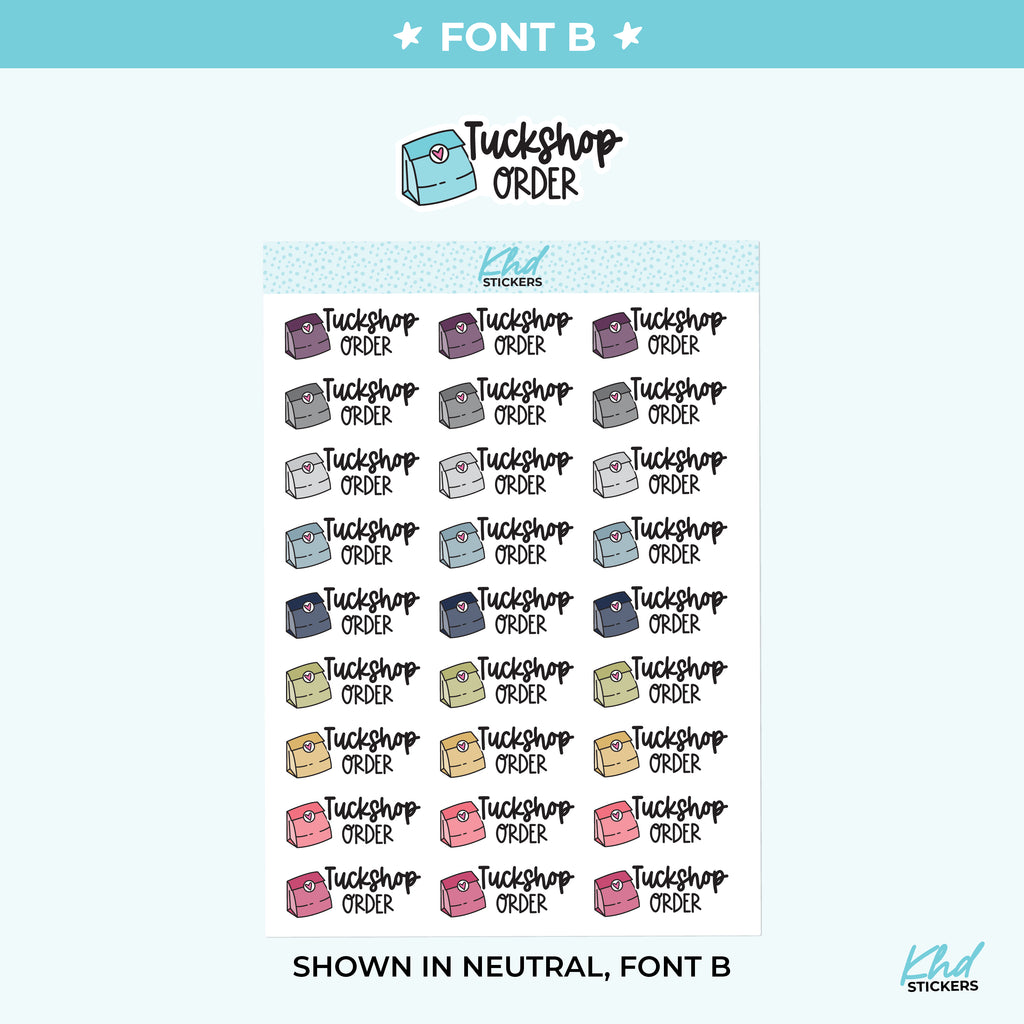 Tuckshop Order Planner Stickers Small