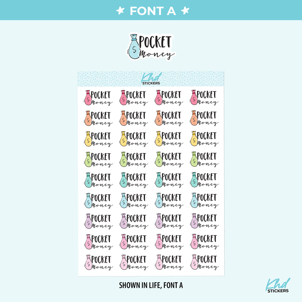 Pocket Money Planner Stickers Small