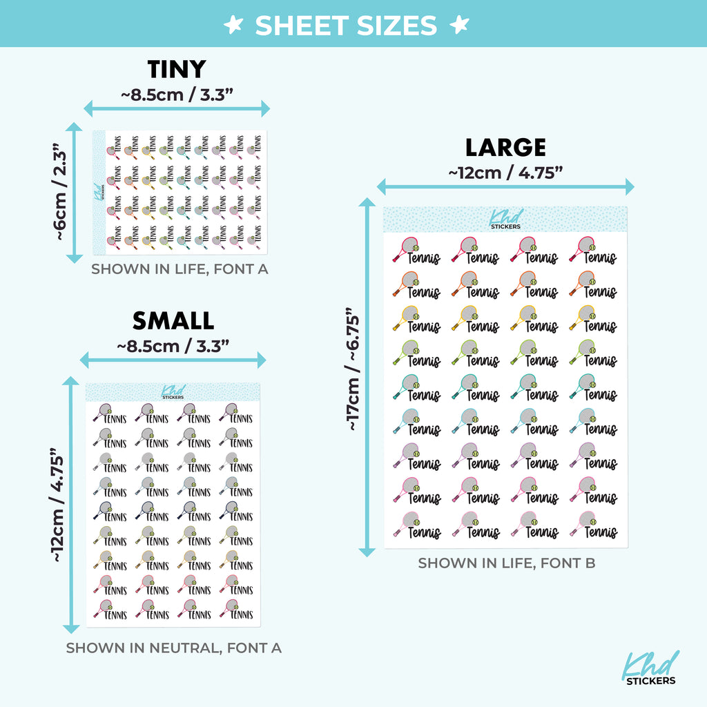 Tennis Planner Stickers Small