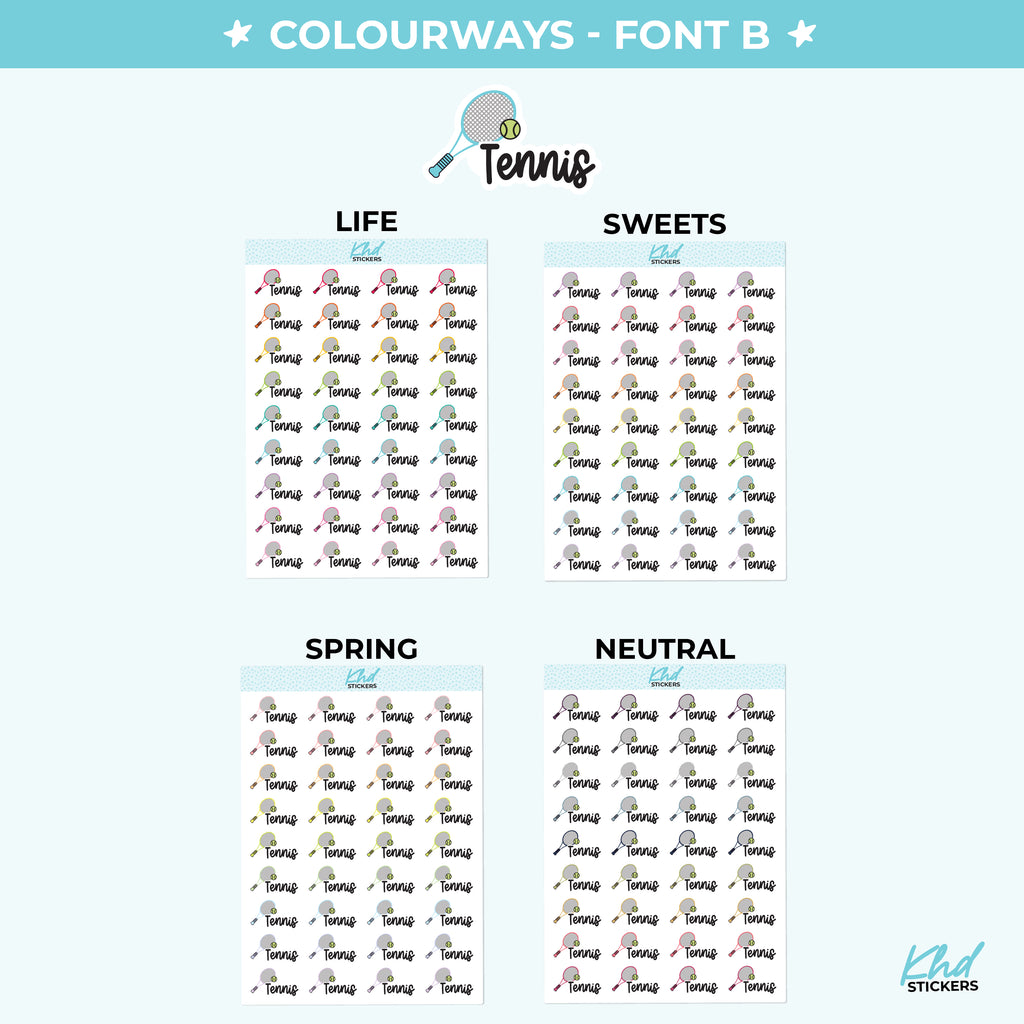 Tennis Planner Stickers Small