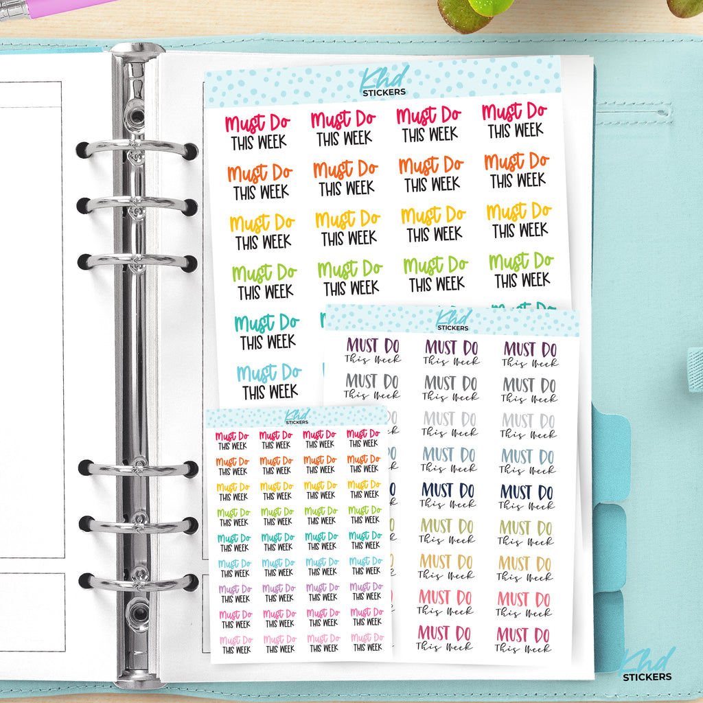 Must Do This Week Planner Stickers Small