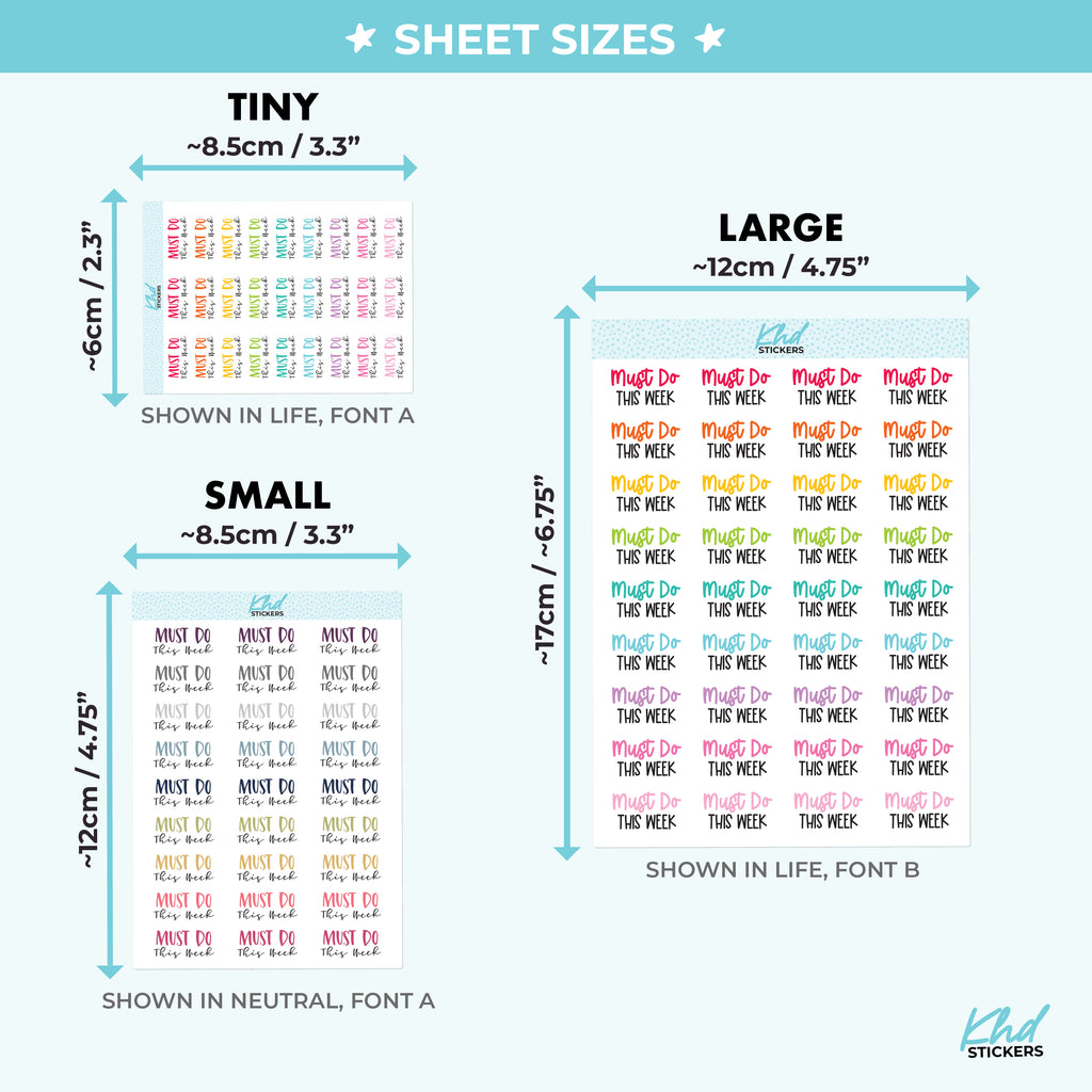 Must Do This Week Planner Stickers Small